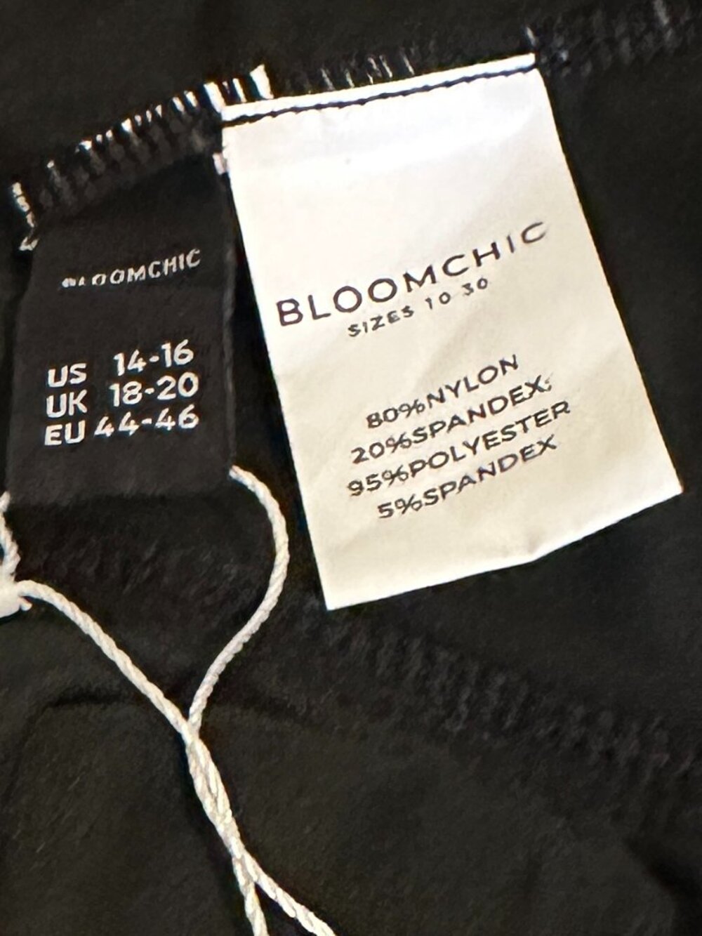 Women's Bloomchic Black 1 pc Swimsuit Size 14-16 NWT - Picture 5 of 6
